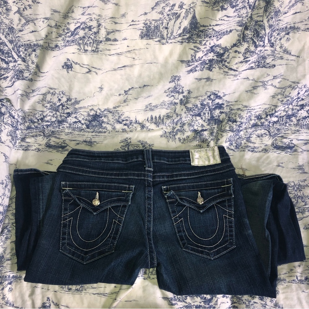 True Religion Becky Womens Black Swarovski Crystal Jeans Size 30 Beautiful.